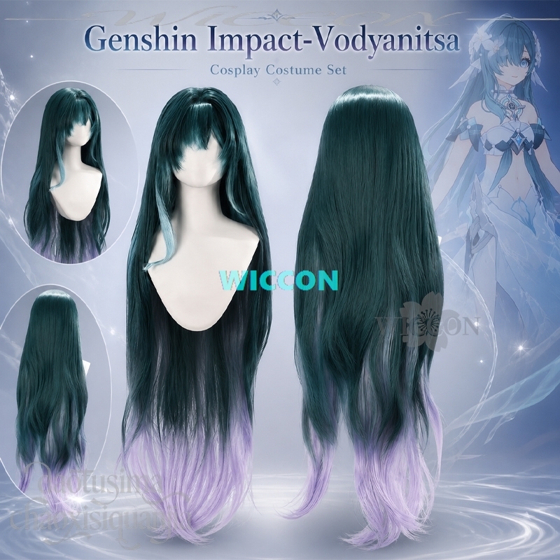 Anime Cosplay Blue Hair - Vodyanitsa Cosplay Anime Game Genshin Impact