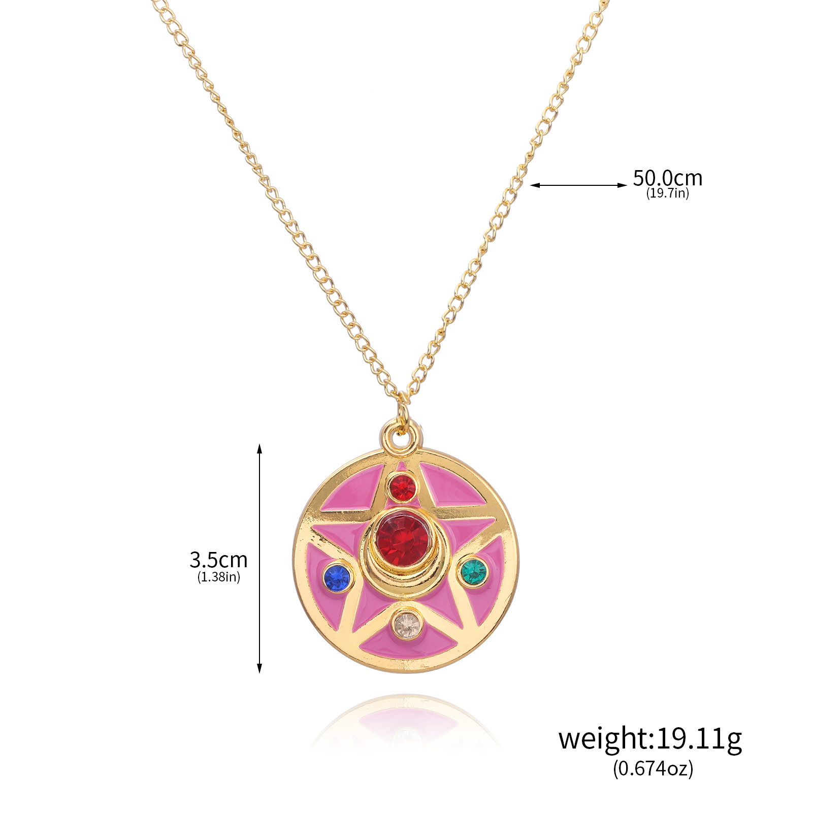Anime Cute Pink Girl Necklace  - Anime About Cosplay Girl ulasan dan harga