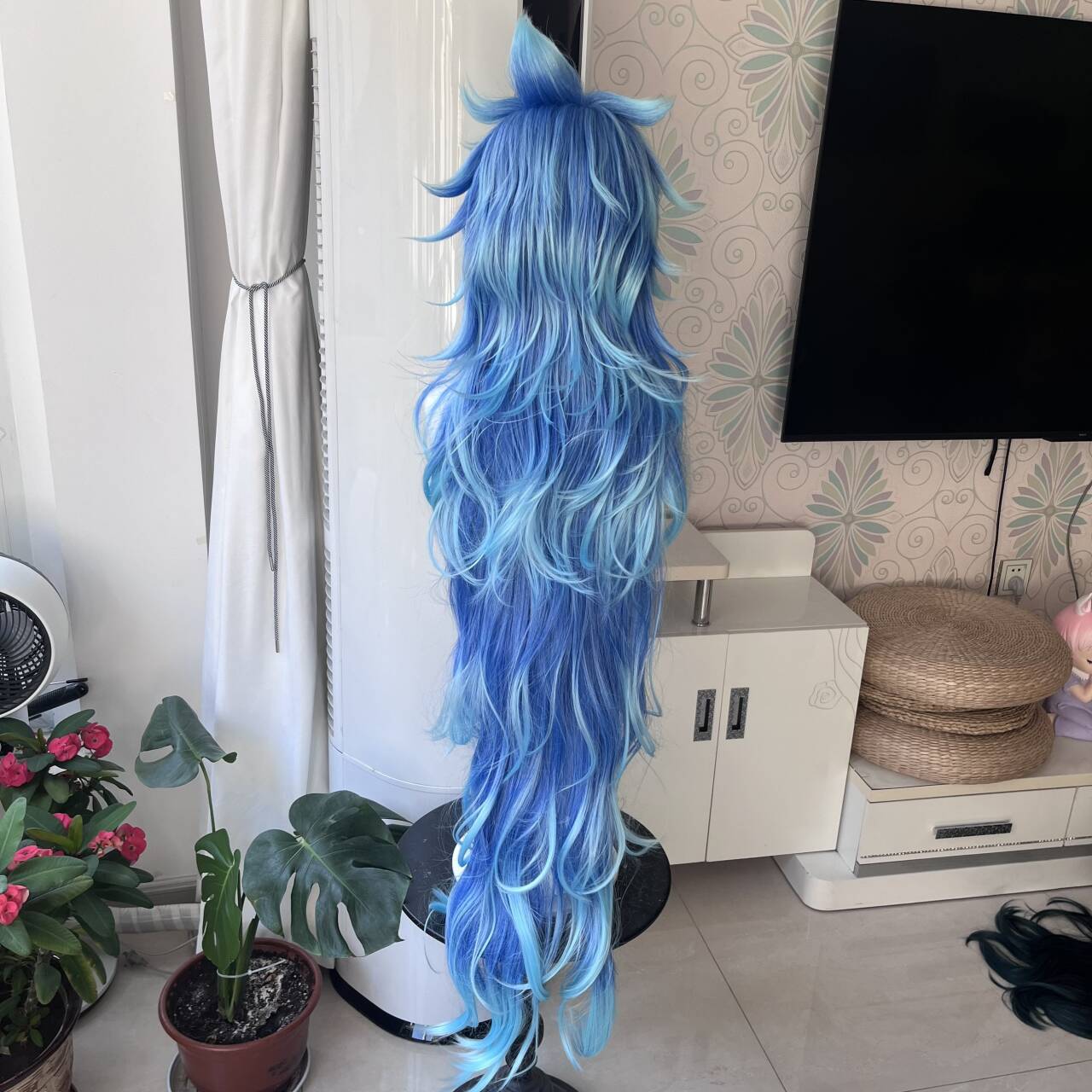 [Styled Wig]Idia Cosplay Wig A - Anime Cosplay Blue Hair ulasan dan harga