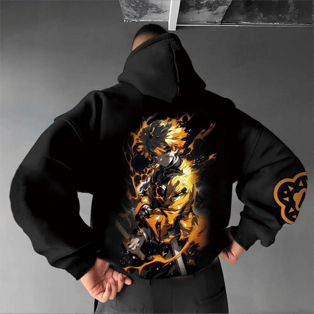 Demon Slayer Men's Hoodie Swea - Cosplay Anime Zenitsu ulasan dan harga