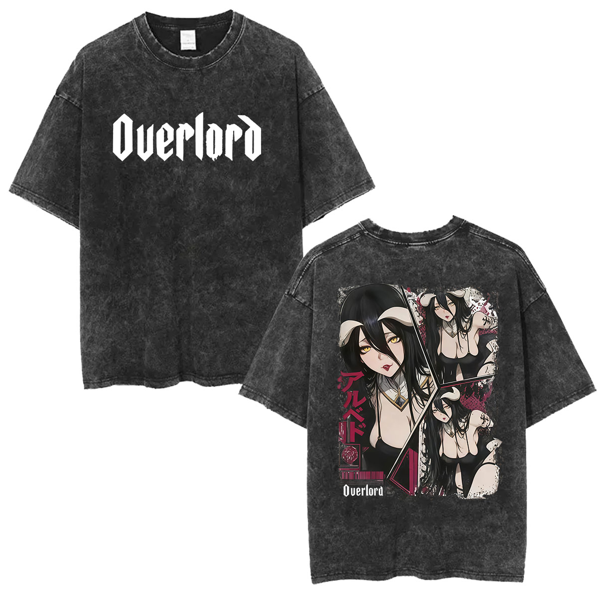 Vintage Washed Anime Overlord  - Anime Cosplay Albedo ulasan dan harga