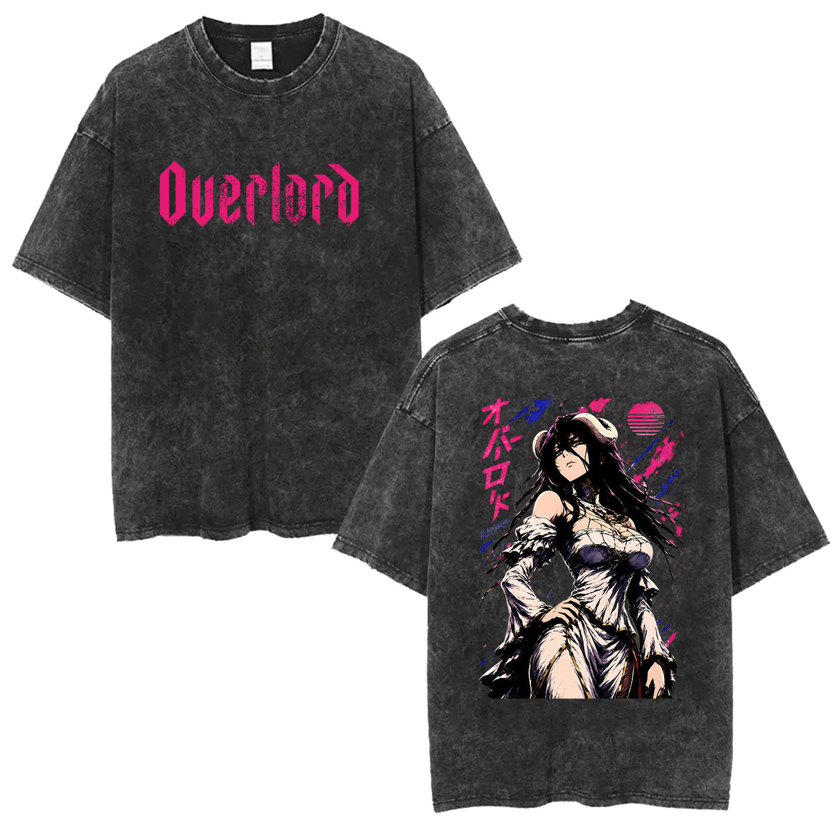 Vintage Washed Anime Overlord  - Anime Cosplay Albedo ulasan dan harga