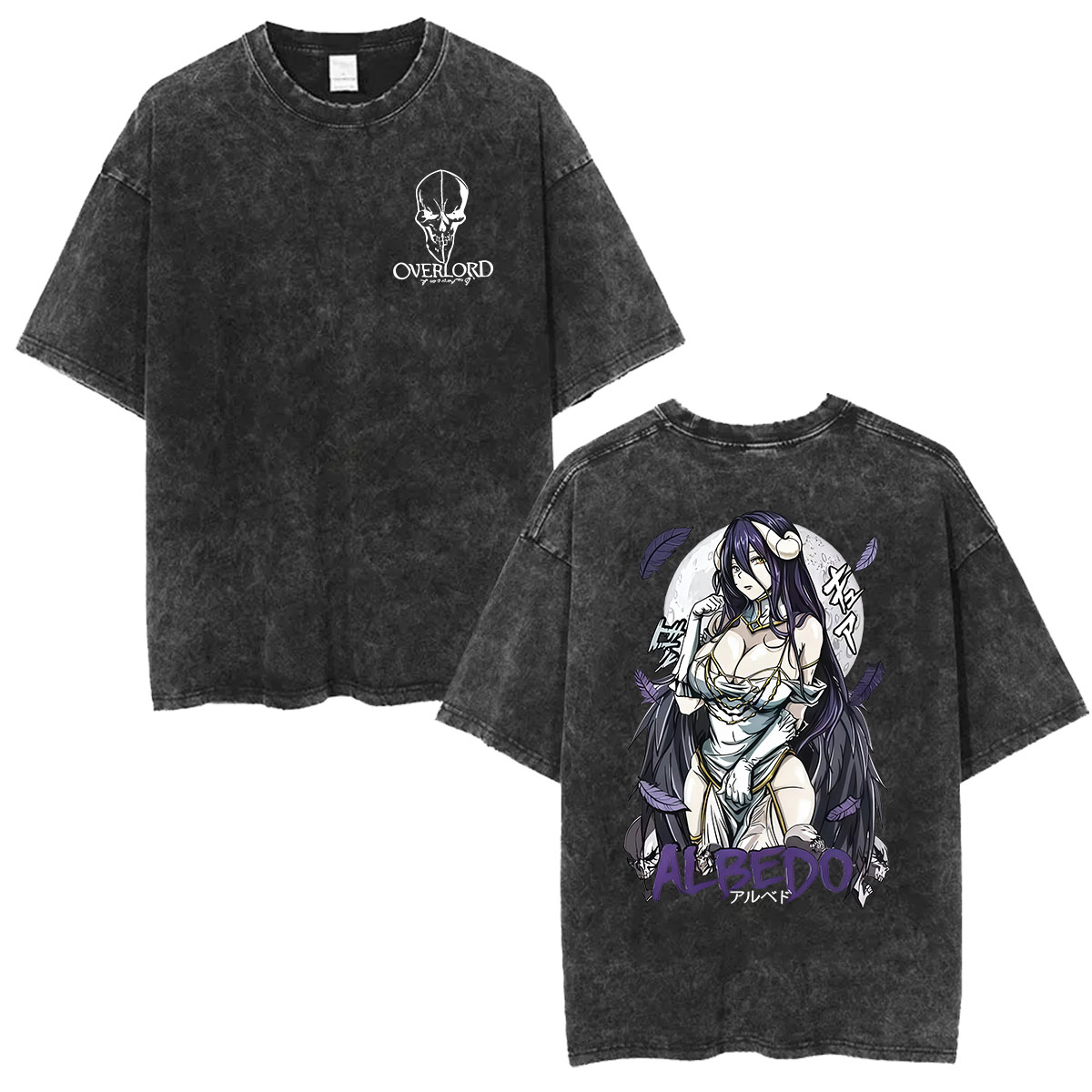 Vintage Washed Anime Overlord  - Anime Cosplay Albedo ulasan dan harga