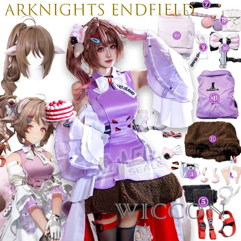 Halloween Adults Arknights End - Anime Cosplay Blue Hair ulasan dan harga