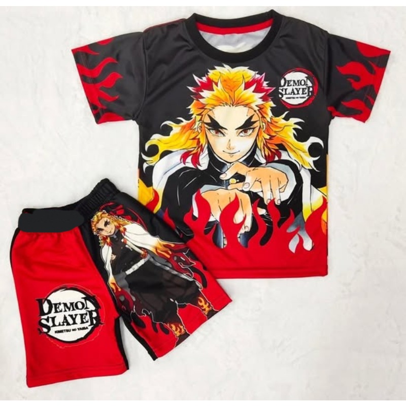 Demon Slayer Kids T-shirt Shor - Cosplay Anime Zenitsu ulasan dan harga
