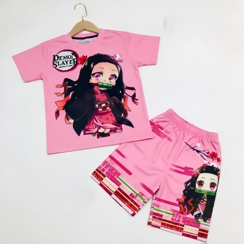 Demon Slayer Kids T-shirt Shor - Cosplay Anime Zenitsu ulasan dan harga