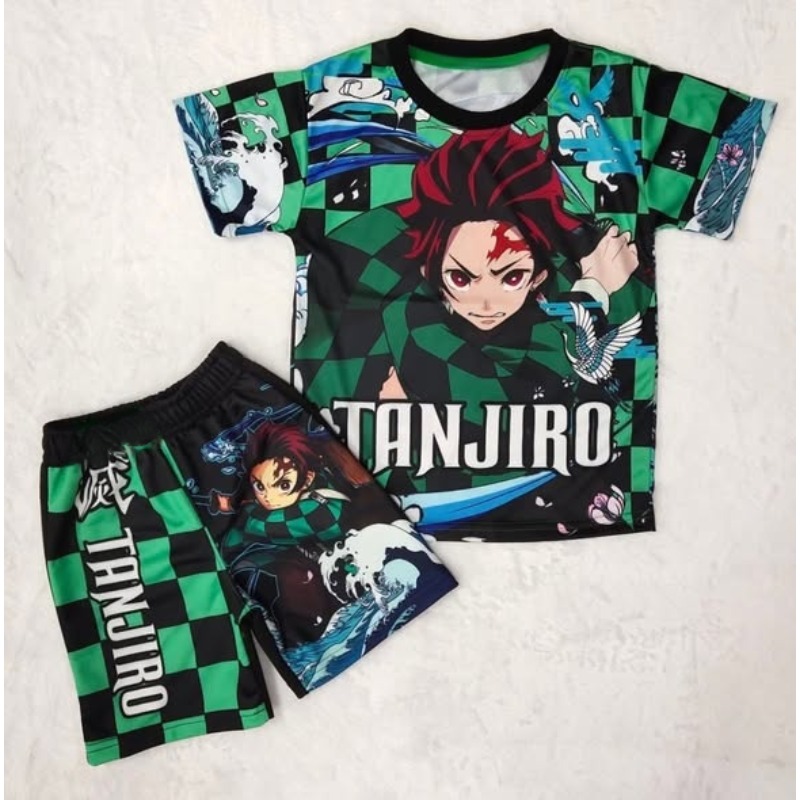 Demon Slayer Kids T-shirt Shor - Cosplay Anime Zenitsu ulasan dan harga