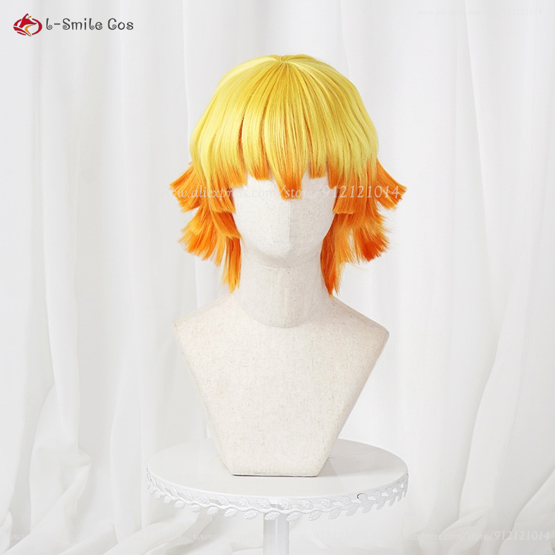 Agatsuma Zenitsu Cosplay Wig 3 - Cosplay Anime Zenitsu ulasan dan harga