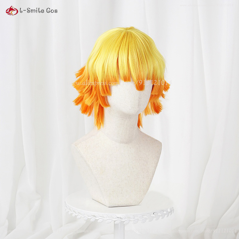 Agatsuma Zenitsu Cosplay Wig 3 - Cosplay Anime Zenitsu ulasan dan harga