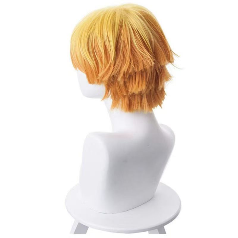 Yellow Ombre Layered Short Cos - Cosplay Anime Zenitsu ulasan dan harga