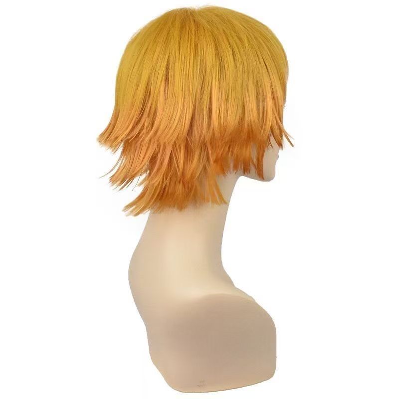 Yellow Ombre Layered Short Cos - Cosplay Anime Zenitsu ulasan dan harga