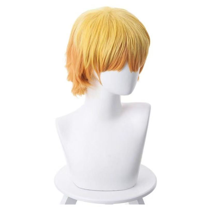 Yellow Ombre Layered Short Cos - Cosplay Anime Zenitsu ulasan dan harga