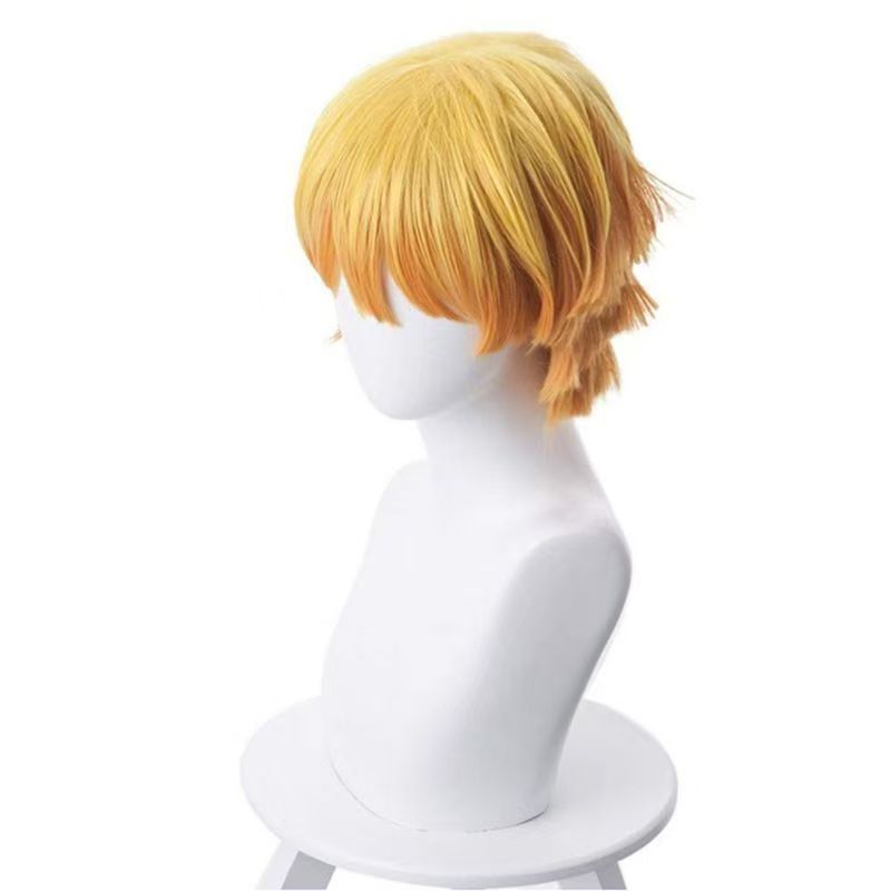 Yellow Ombre Layered Short Cos - Cosplay Anime Zenitsu ulasan dan harga