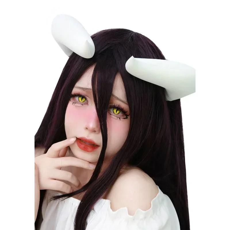 2026 White Horns With Clips Fo - Anime Cosplay Albedo ulasan dan harga