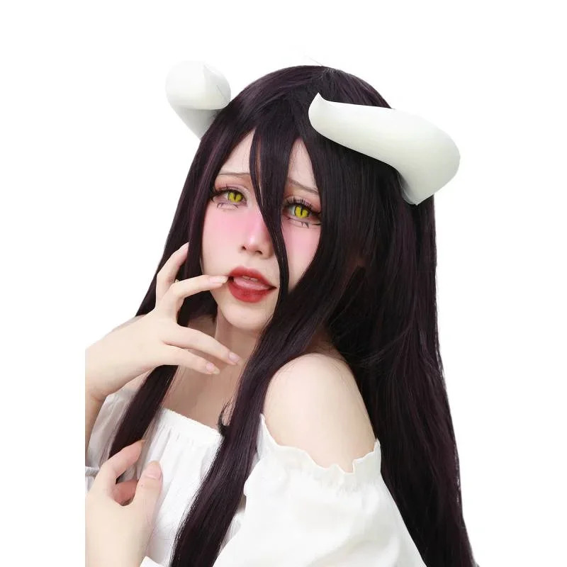 2026 White Horns With Clips Fo - Anime Cosplay Albedo ulasan dan harga
