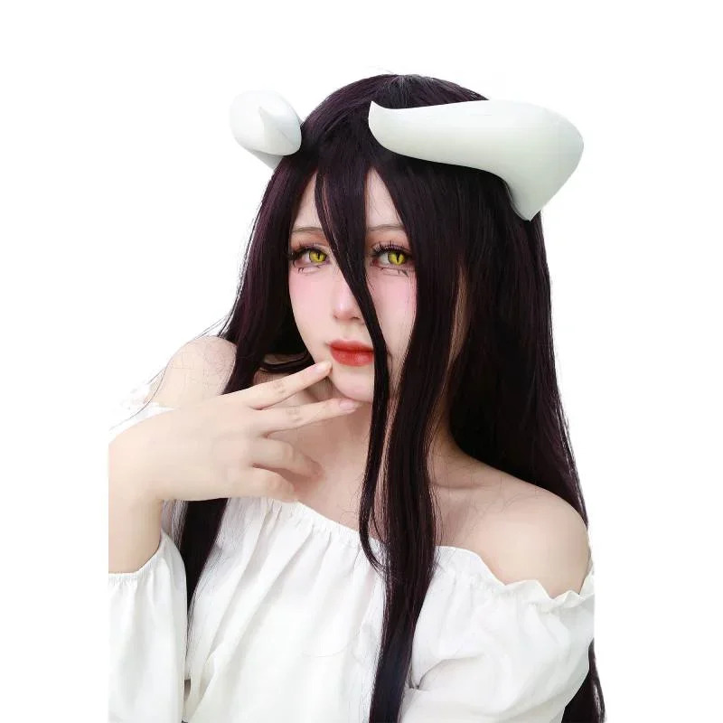 2026 White Horns With Clips Fo - Anime Cosplay Albedo ulasan dan harga